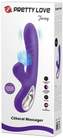 Pretty Love Jersey Rechargeable Multi Function Rabbit Massager Purple - Rabbit Vibrators