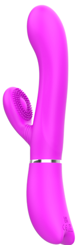 Baile Pretty Love USB Rechargeable Rabbit Style Clitoris Vibrator Purple - Rabbit Vibrators