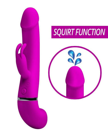Baile Pretty Love Rechargeable Squirting Henry Rabbit Vibrator Dual Stimulation - Rabbit Vibrators