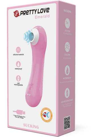 Baile Pretty Love Rechargeable Sucking Emerald Clitoral Massager Light Pink - Clit Ticklers and Pulsators