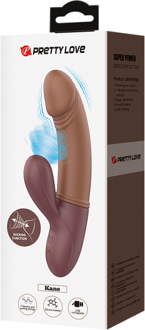 Baile Pretty Love Kane Rechargeable Rabbit G Spot Massager Brown with Ring - Rabbit Vibrators