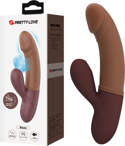 Baile Pretty Love Kane Rechargeable Rabbit G Spot Massager Brown with Ring - Rabbit Vibrators