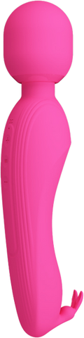 Pretty Love Rechargeable Curtis Vibrating Body Wand Pink Cock Ring Vibrator - Body Wands