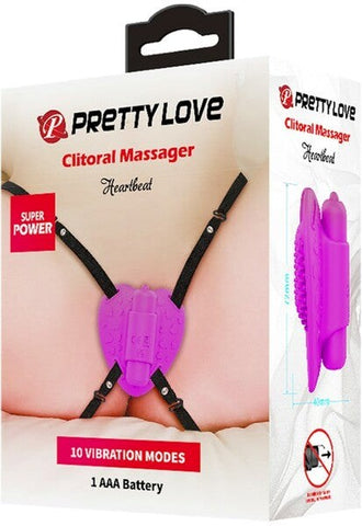 Baile Pretty Love Heartbeat Vibrating Clitoral Massager Purple - Clit Ticklers and Pulsators