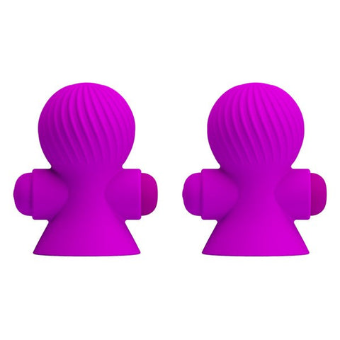 Baile Pretty Love 12 Function Womens Nipple Sucker Purple Vibrating Stimulator - Nipple and Clit Clamps