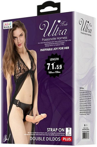 Baile Pretty Love Ultra Passionate Double Dildo Strap On Harness and Rings - Strap On Sextoys