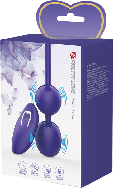 Pretty Love Willie Youth Remote Control Vibrating Love Egg Massager Purple - - Love Eggs and Kegel Exercisers