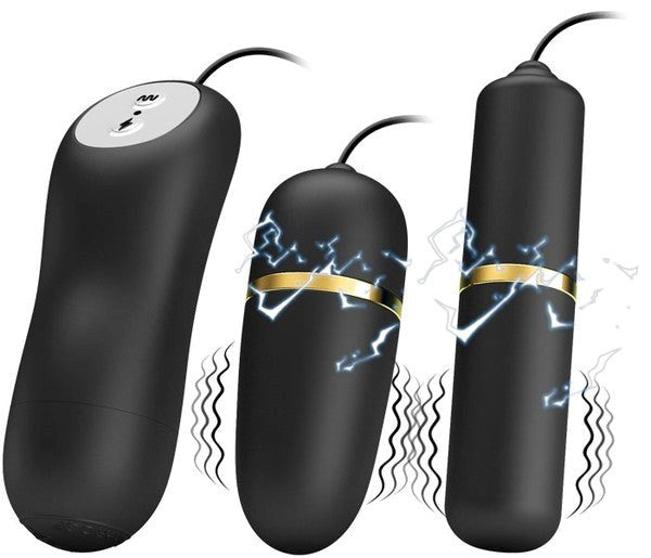 Pretty Love Double Vibro Bullets Massager Black - - Bullet Vibrators