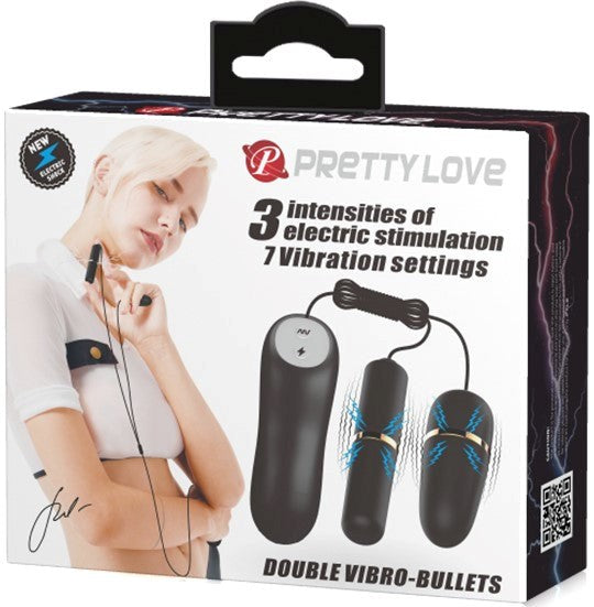 Pretty Love Double Vibro Bullets Massager Black - - Bullet Vibrators