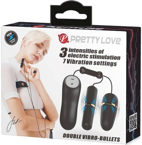 Pretty Love Double Vibro Bullets Massager Black - Bullet Vibrators