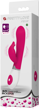 Baile Pretty Love Felix 30 Function Rabbit Style Vibrator Pink Dual Stimulation - Rabbit Vibrators