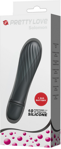 Baile Pretty Love Solomon 10 Function G Spot Silicone Vibrator Black Curved Design - G-Spot Vibrators