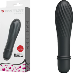 Pretty Love Solomon 10 Function G Spot Silicone Vibrator Black - - G-Spot Vibrators