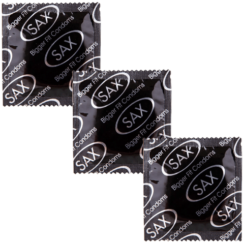 Sax Bigger Fit Straight Latex Condoms 56mm 144 Pack - Condoms