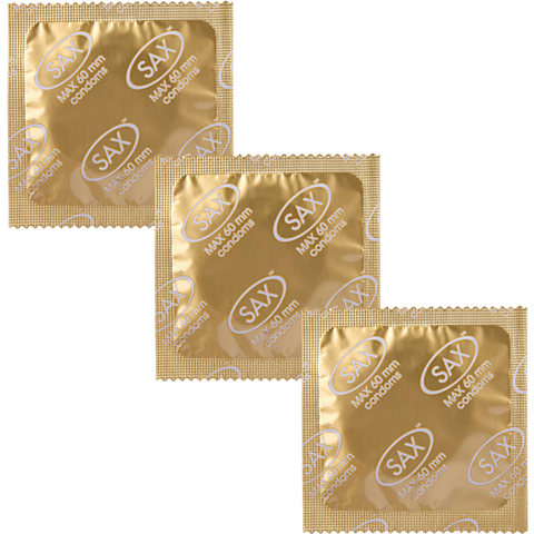 Sax Max Fit Straight Shafted Latex Condoms 60mm 144 Pack - Condoms