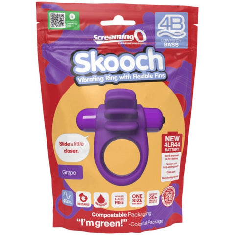 Screaming O Skooch 4B Low Pitch Bass Flexible Mens Cock Ring with Vibration - Vibrating Cock Rings