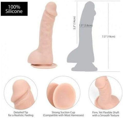 BMS Factory Addiction Brad Realistic Dong Beige 7.5 Inch with Suction Cup - Realistic Dildos