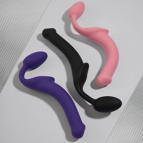 STRAP-ON-ME NEW Bendable Strap-On Silicone Dildo Black - Strap On Sextoys