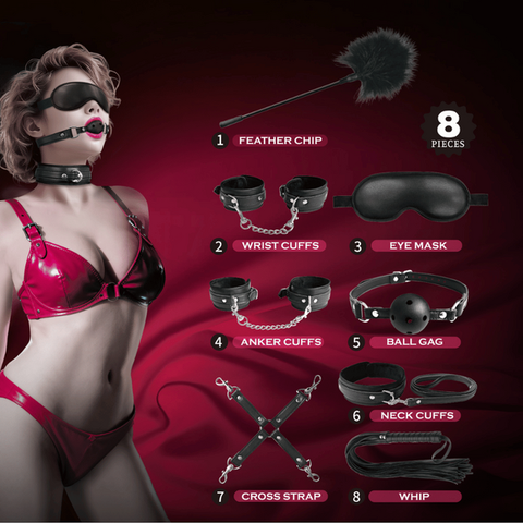 Baile 8-Piece Bondage Play Adult Toys Set