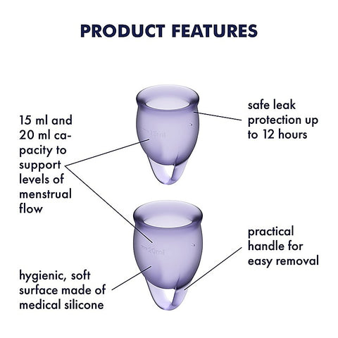 Feel Confident Silicone Menstrual Cup by Satisfyer - Menstrual Cups