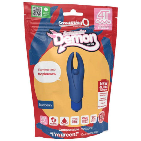 Screaming O Demon 4T High Pitch Treble Clitoral Vibrator with Ring Design - Clit Ticklers and Pulsators