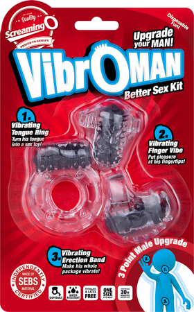 Screaming O Vibroman Super Stretchy Vibrating Cock Ring Black Enhancement - Vibrating Cock Rings