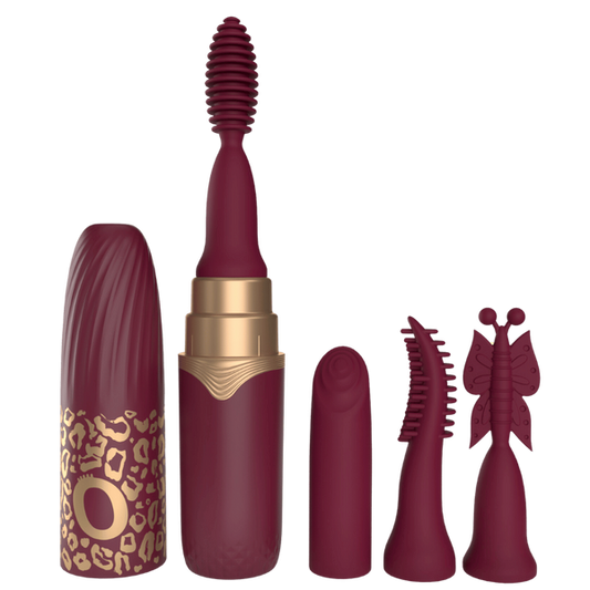 Screaming O Premium 10 Function Lipstick Vibrator Merlot Discreet Travel - - Clit Ticklers and Pulsators