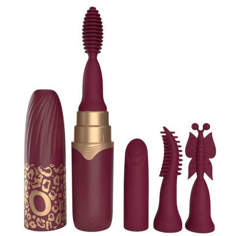 Screaming O Premium 10 Function Lipstick Vibrator Merlot Discreet Travel - Clit Ticklers and Pulsators