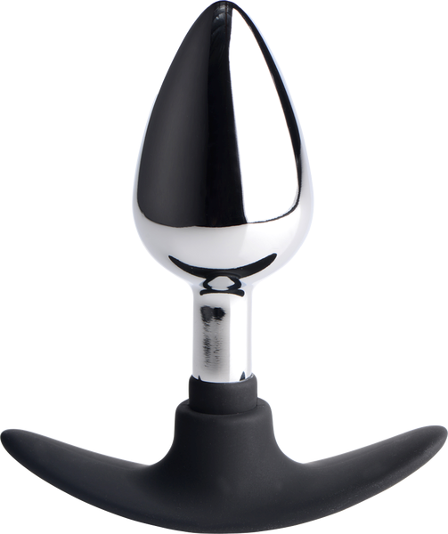 Master Series Dark Invader Metal & Silicone Anal Plug Medium - - Butt Plugs