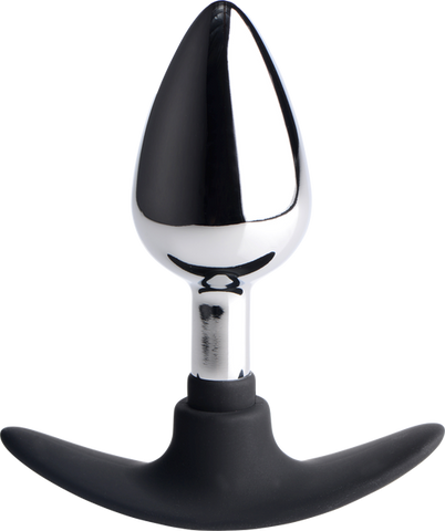 Master Series Dark Invader Metal & Silicone Anal Plug Medium - Butt Plugs