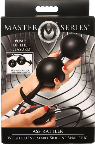 Master Series Ass Rattler Weighted Inflatable Silicone Anal Plug - Butt Plugs