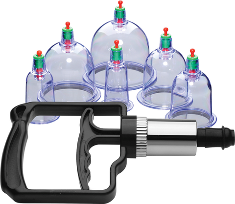 Master Series Sukshen Cupping Set With Acu Points 6 Piece - Breast and Nipple Toys