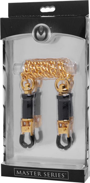 Master Series Deluxe Adjustable Bondage Nipple Clamps - - Nipple and Clit Clamps
