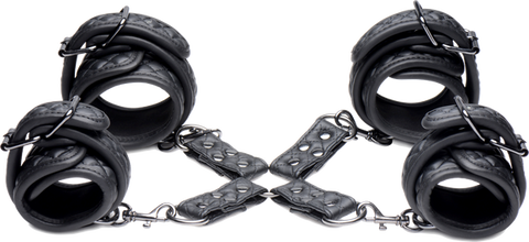 Master Series Concede Wrist and Ankle Restraint Set With Bonus Hog Tie Adaptor - Cuffs And Restraints