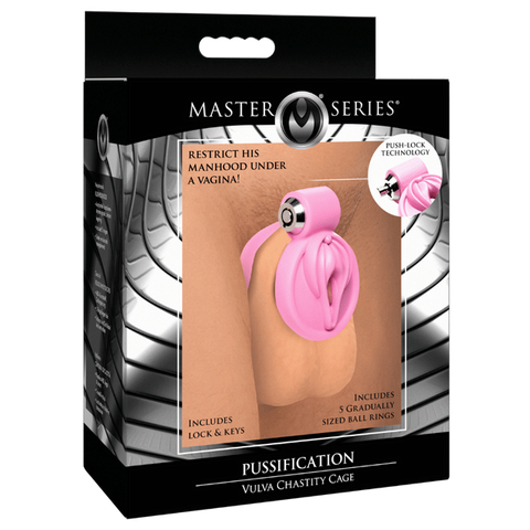 Master Series Pussification Vulva Male Chastity Cage - Male Chastity