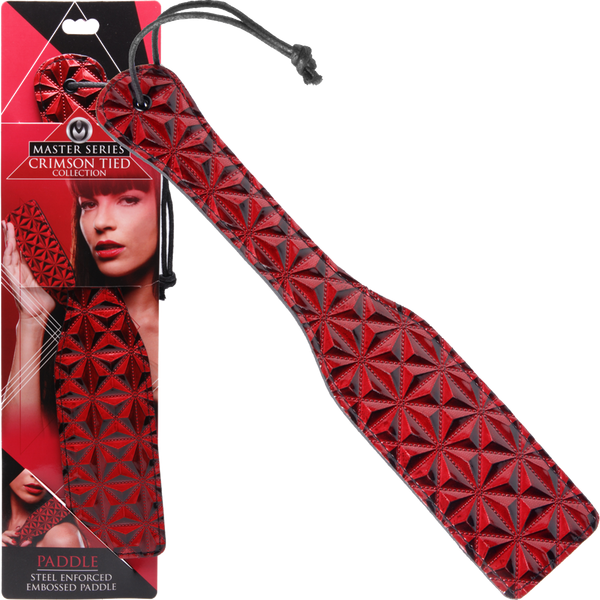 XR Brands Master Series Crimson Tied Steel Enforced Bondage Spanking Paddle - - Paddles And Slappers