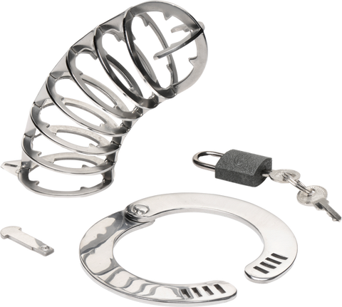 Master Series Stainless Steel Spiked Mens Chastity Cage - Male Chastity