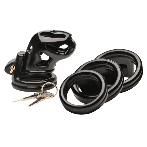 Master Series Hard Stop Double Ring Mens Chastity Cage - Male Chastity