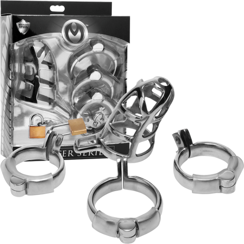 Master Series Stainless Steel Male Chastity Cock Cage - Male Chastity