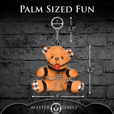 Master Series Gagged Teddy Bear Novelty Key Chain - Party Gifts and Novelties