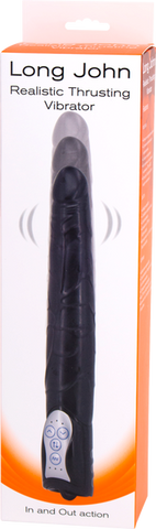 Seven Creations Long John Realistic Thrusting Vibrator with Cock Ring - Vibrating Dildos