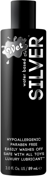 Wet Silver Water Based Hypoallergenic Adult Lubricant - - Water Based Lubes