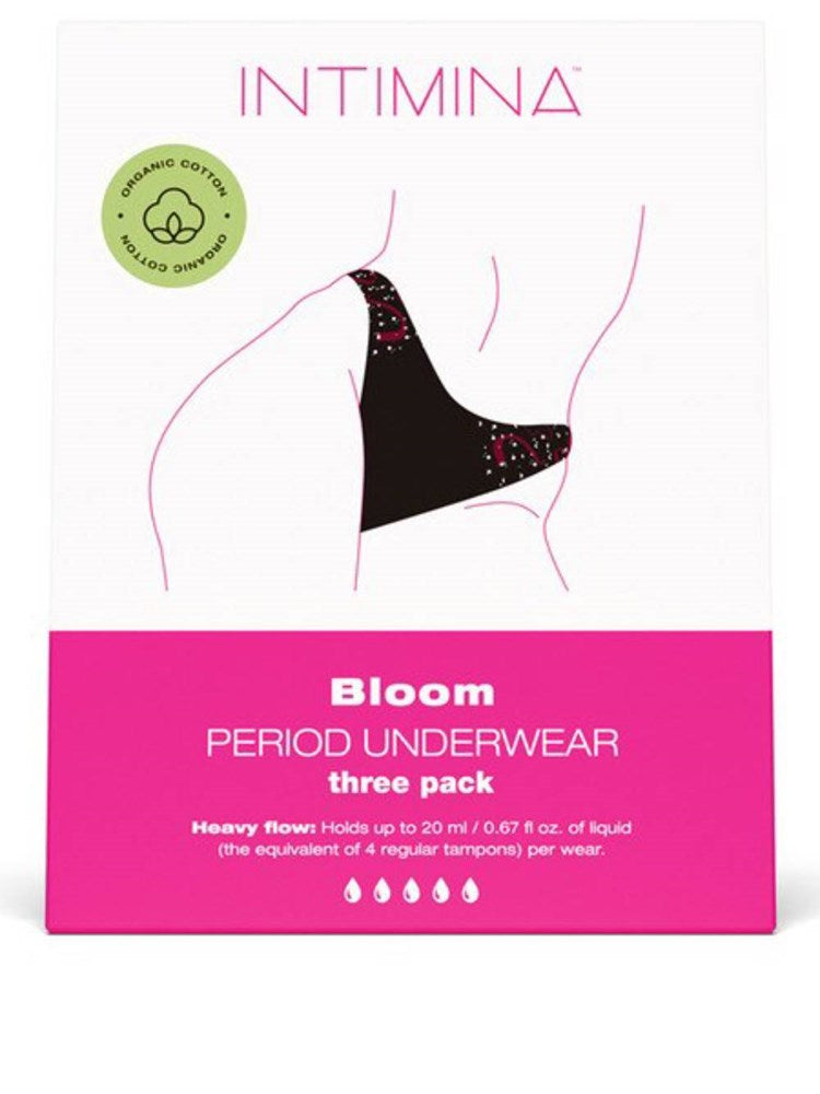 Intimina Bloom Menstrual Womens Panties 3 Pack Organic Cotton - - G-Strings, Panties and Shorts