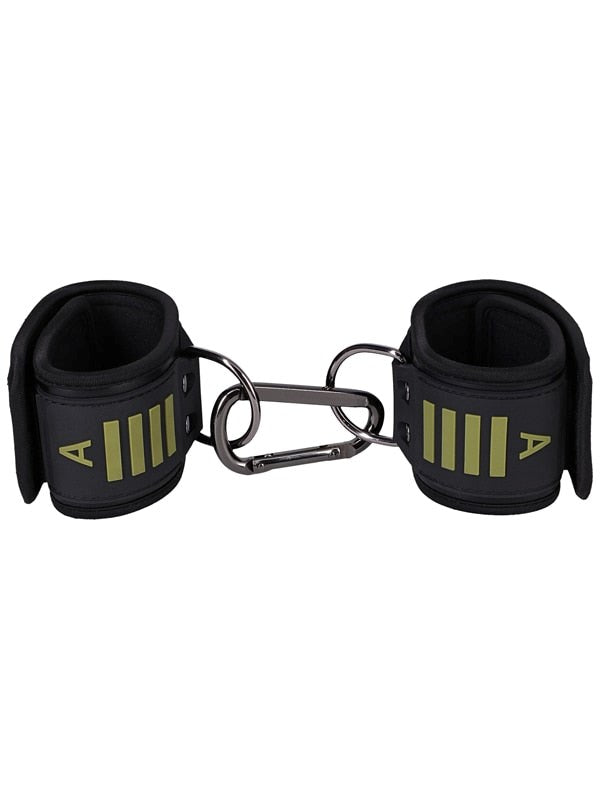 Doc Johnson Fort Troff Tactical BDSM Ankle Cuffs Black/Green Velcro Bondage - Cuffs And Restraints