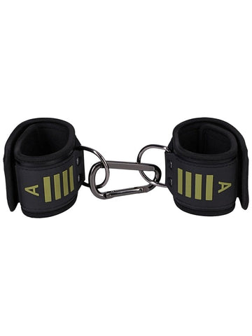 Doc Johnson Fort Troff Tactical BDSM Ankle Cuffs Black/Green Velcro Bondage - Cuffs And Restraints