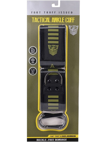 Doc Johnson Fort Troff Tactical BDSM Ankle Cuffs Black/Green Velcro Bondage - Cuffs And Restraints