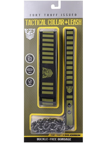 Doc Johnson Fort Troff Tactical Bondage Collar & Leash with Velcro Tech - Collars and Leads