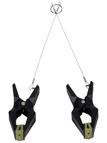 Doc Johnson Fort Troff Hardwire Hangers Nipple Clamps Black with Heavy Duty Design - Nipple and Clit Clamps