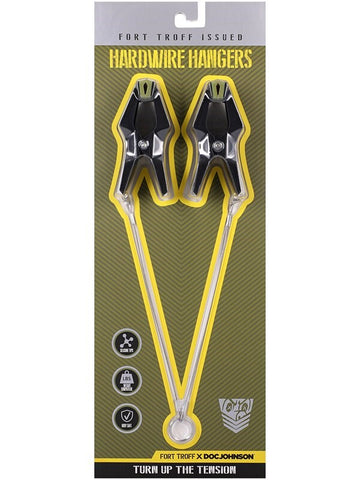 Doc Johnson Fort Troff Hardwire Hangers Nipple Clamps Black with Heavy Duty Design - Nipple and Clit Clamps