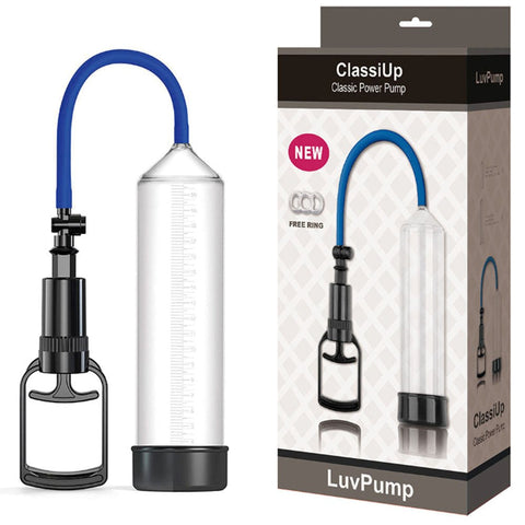 Shots Toys LuvPump ClassiUp Classic Power Penis Pump Clear Medical Grade - Penis Pumps And Stretchers